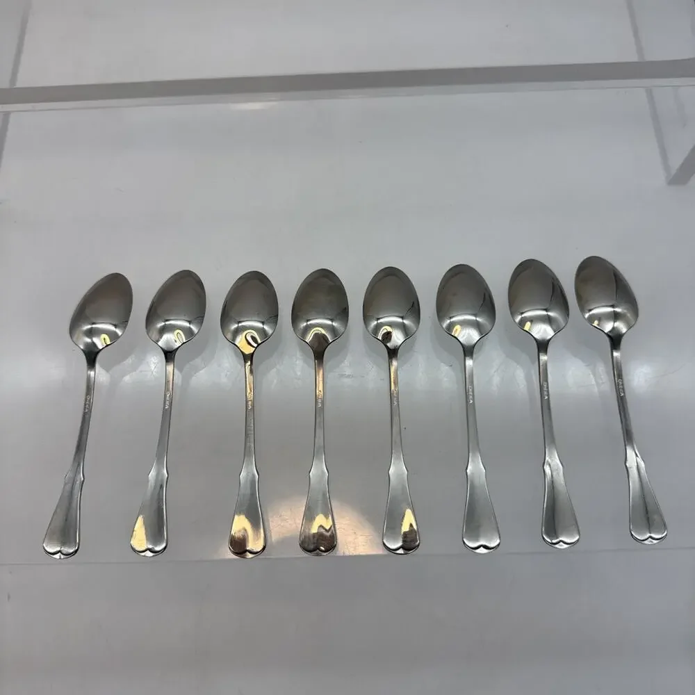 Oneida WYNDHAM DISTINCTION Stainless Set of 8 Demitasse Spoons Flatware